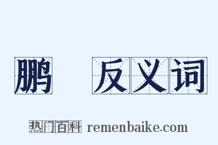 鹏噣反义词是什么意思的图片